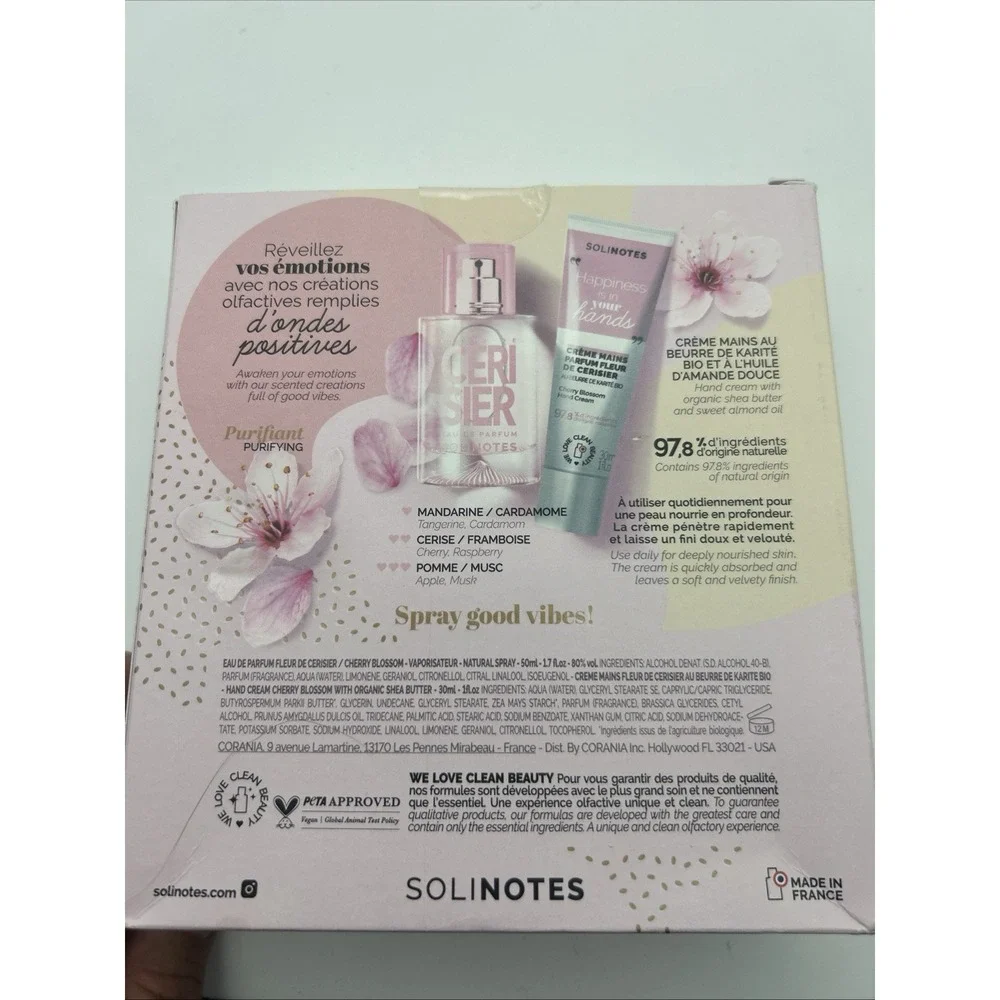 SOLINOTES Cherry Blossom Fleur‎ De Cerisier 1.7 EDP 30 ml Hand Cream NEW IN BOX